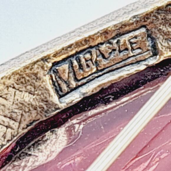 Miracle Purple Glass Brooch Open Back Faceted Stone Celtic Style Vintage - Picture 8 of 9